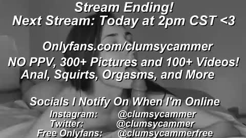 Snapshot of clumsycummer chatting on 02/07/25, 04:46 B Bri ClumsySCHEDULE online show from 02/07/25, 04:46