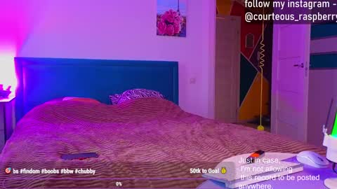 Snapshot of courteous_raspberrrry chatting on 01/19/25, 09:22 Rose Roys my online show from 01/19/25, 09:22