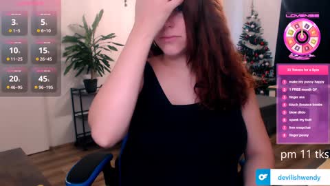 Snapshot of devilishwendy chatting on 01/04/25, 10:38 Wendyin pvt all from tipmenu free except anal and big dildo online show from 01/04/25, 10:38