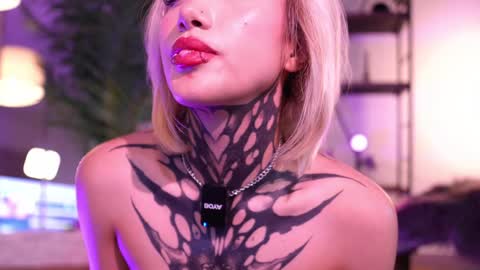 Snapshot of goth_dolll chatting on 12/14/24, 09:45 sophie Special celebration a the beach 300k followers 3011 and 0112 online show from 12/14/24, 09:45