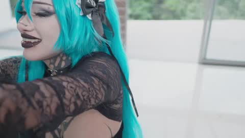 Snapshot of goth_dolll chatting on 02/28/26, 07:15 sophie Special celebration a the beach 300k followers 3011 and 0112 online show from 02/28/26, 07:15