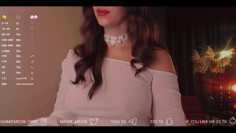 Snapshot of mamiemeow chatting on 11/19/25, 05:40 Your Miss Alice online show from 11/19/25, 05:40