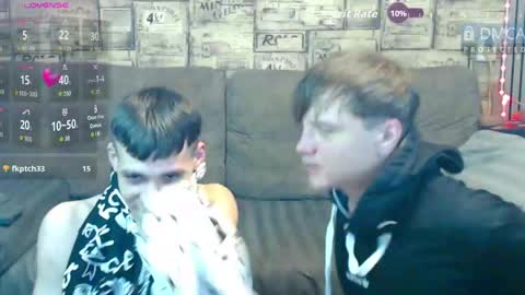 Max tall dark-haired guy with tattoos and Phil blond-haired online show from 04/17/26, 12:57