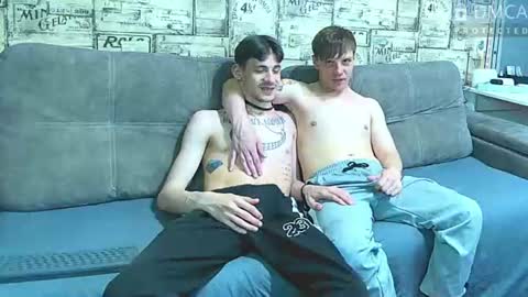 Max tall dark-haired guy with tattoos and Phil blond-haired online show from 06/19/26, 02:16