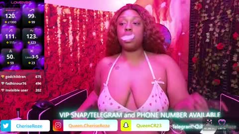 Snapshot of queencroze chatting on 03/09/25, 05:44 Queen Cherise Roze online show from 03/09/25, 05:44