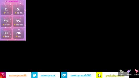 Snapshot of sammyraxx chatting on 12/20/24, 08:01 Sammy Raxx online show from 12/20/24, 08:01