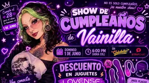 Snapshot of vainilla_l chatting on 05/23/26, 01:22 Vainilla Independent model online show from 05/23/26, 01:22