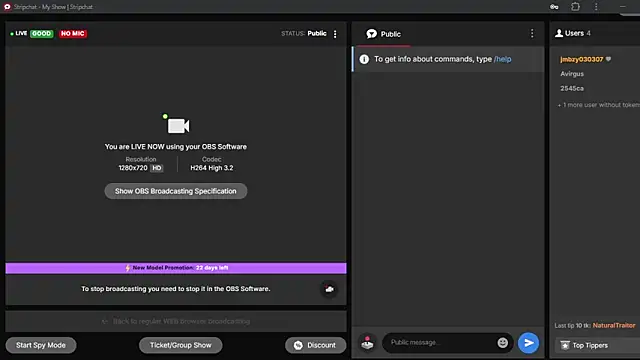 Snapshot of old_Domino chatting on 05/30/26, 07:33 old Domino online show from 05/30/26, 07:33