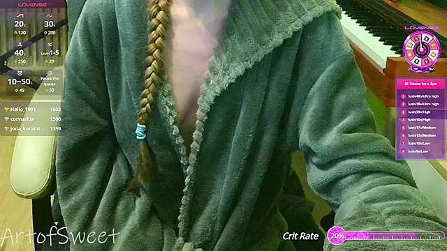 Snapshot of ArtofSweet chatting on 01/18/25, 12:02 ArtofSweet online show from 01/18/25, 12:02